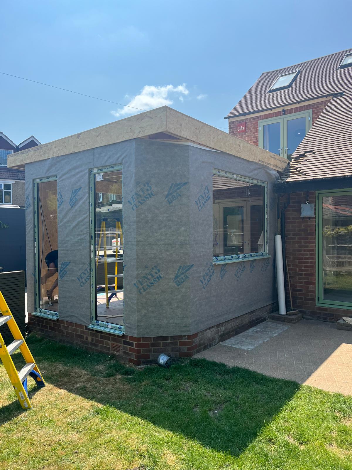 Windows fitted, ready for cladding