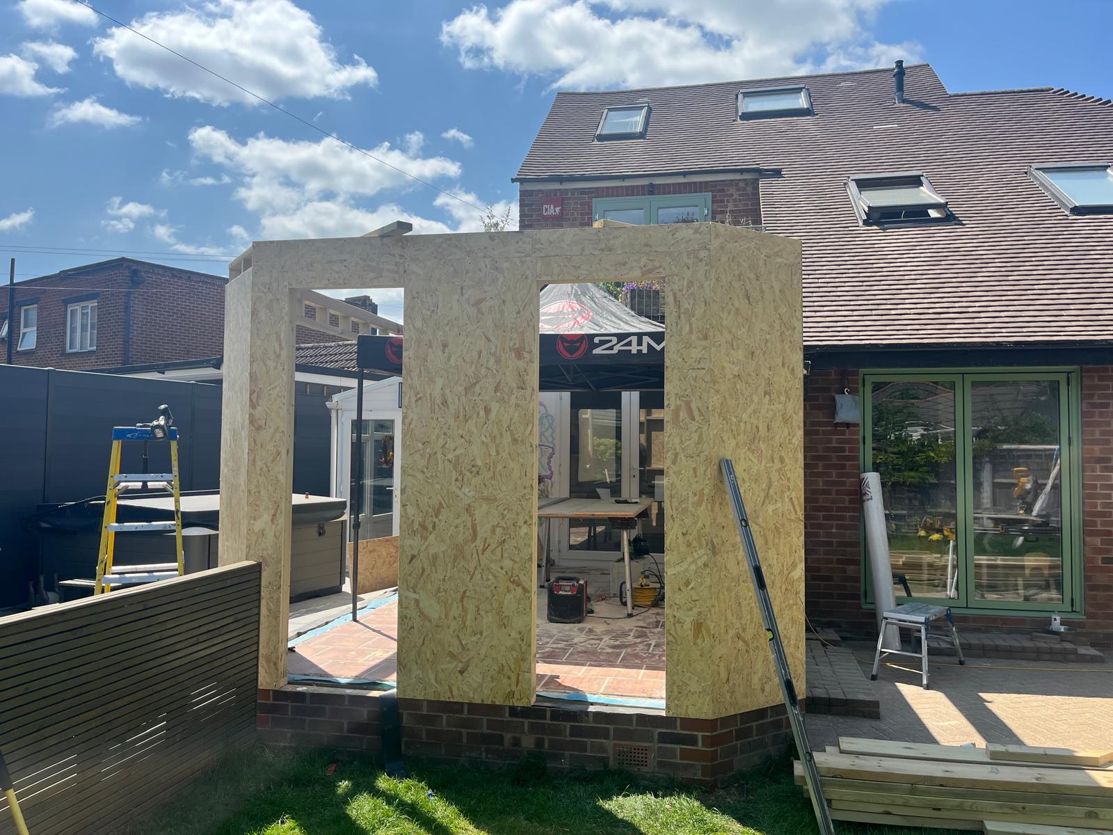 OSB sheathing applied